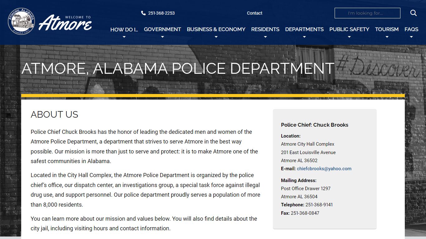 City of Atmore Police & Public Service | About the Department